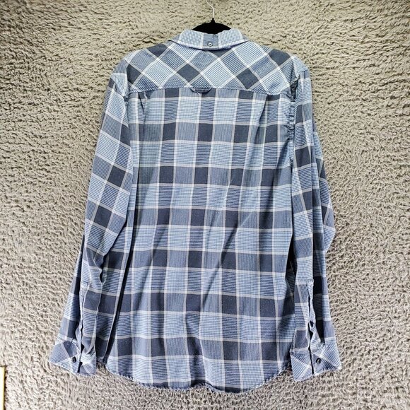 Hurley Shirt Mens Large Blue Plaid Long Sleeve Button Up - Picture 7 of 8